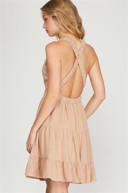 VESTIDO CORTO CASUAL  TAUPE 111504TA