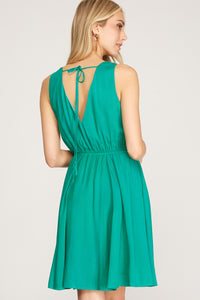 VESTIDO CORTO CASUAL  VERDE 110723VE